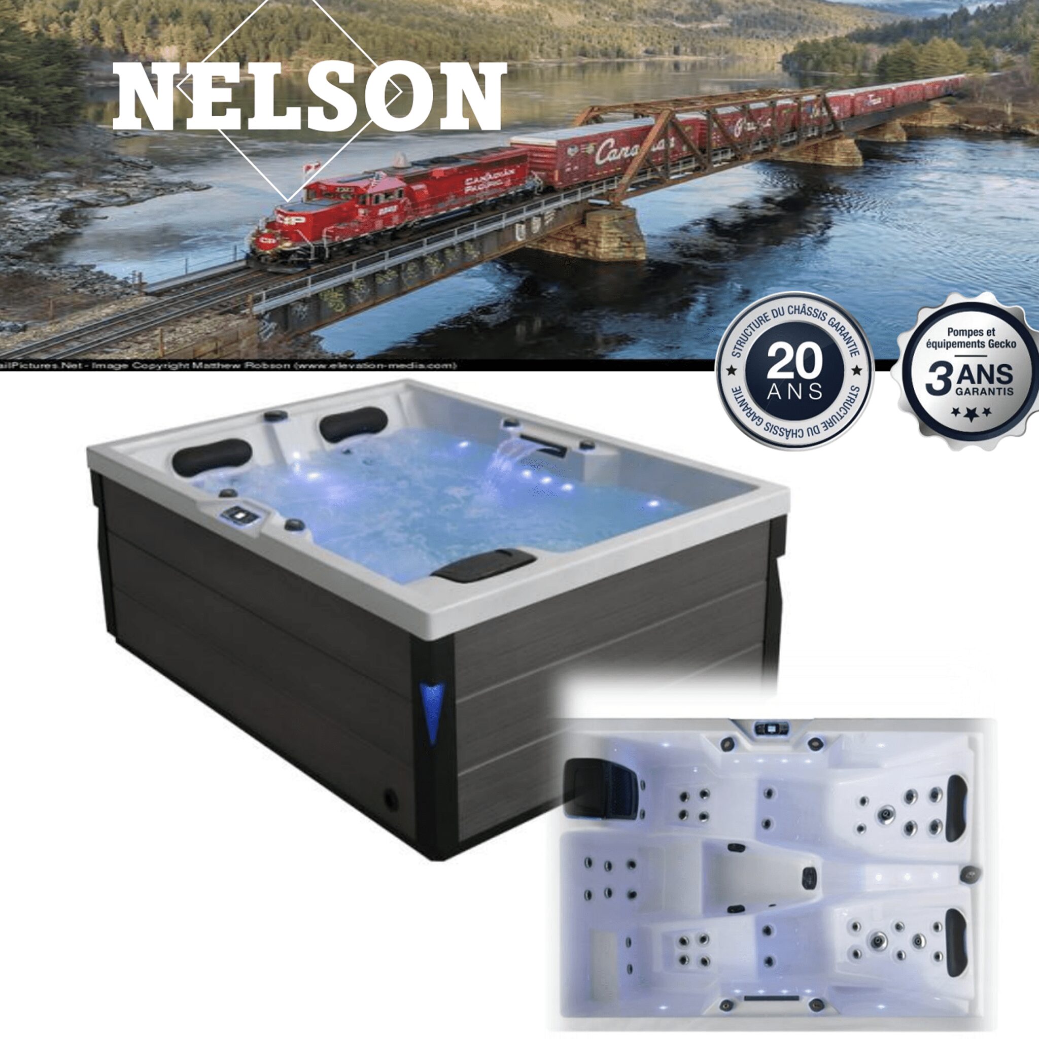 Dimensions : 220x160x76cm
2 places allongées et 1 assise